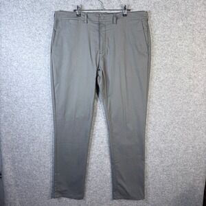 Mack Weldon Men Gray‎ Chino Pants Flat Front Straight Leg Size 36x32
